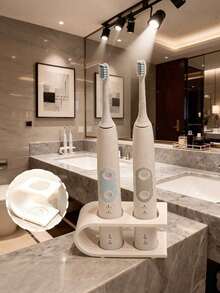 Universal Electric Toothbrush Holder | Anti-Slip Ventilated Base For Dry Storage | Modern Minimalist Design, Suitable For Home Toothbrush Holder, Razor Holder (Single/Dual Slot Optional) - Multicolor - View 2
