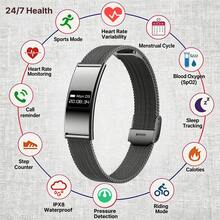 KENPANG 2026新款男女通用智能手环，2.8mm超薄弧形设计，IPX8级防水，来电提醒，心率睡眠24小时健康监测，健身追踪器，兼容iOS和安卓系统 - 查看 17