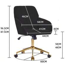 Height-Adjustable Office Swivel Chair For Home And Bedroom, Ergonomic Swivel Chair With Backrest, Suitable For Long Periods Of Sitting. - Black - View 2