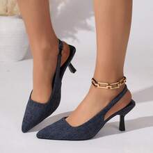 Women's Casual Buckle Strap Closed Toe Backless Sandals - Royal Blue - View 1