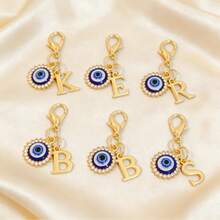 1pc A-Z Devil's Eye Metal Accessory, Keychain, Pendant, Gift - Devil's Eye Keychain - Multicolor - View 1