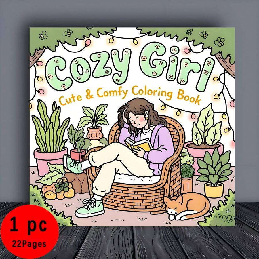 22 Page Warm Girl Themed Coloring Book, Cute, Comfortable And Simple ...