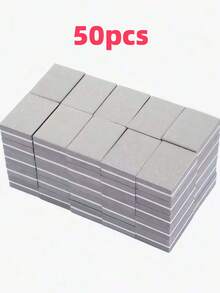 50pcs Double-Sided Mini Square Nail Files Nail Buffers - Grey - View 8