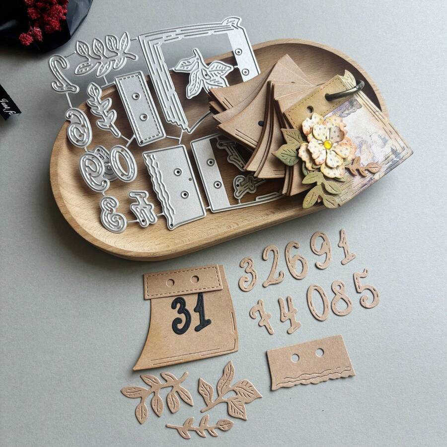 1个迷你日历金属切割模具，碳钢模板，适用于DIY手工日记本、剪贴簿、相册、计划本