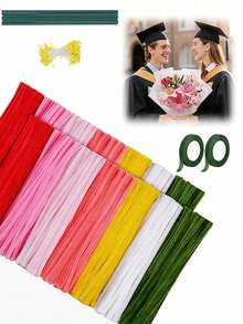 573件/423件清洁管工艺套装。适用于DIY花束制作、手工工艺品和礼品制作，以及生日、婚礼、毕业典礼、母亲节和其他场合。 - 彩色 - 查看 8