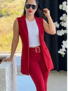 Women Suit Sets - Red - View 1