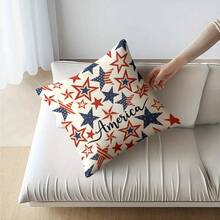 4pcs 4th Of July Independence Day Pillow Covers, Patriotic Decorative Pillowcases, Independence Day Celebration, American Flag Pattern, Suitable For Bedroom, Sofa, Home Decor And Outdoor Use - Multicolor - View 8