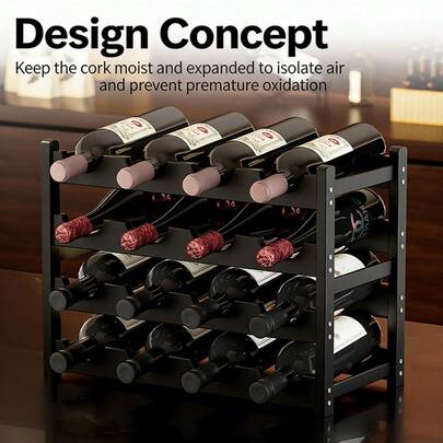 Kệ rượu bằng tre đứng độc lập, sức chứa 16 chai, 4 tầng, kích thước 43 x 23 x 38 cm, thiết kế tối giản, chắc chắn và trang nhã, dễ lắp ráp, dễ di chuyển, phù hợp cho phòng khách, phòng ngủ, hành lang, văn phòng, sử dụng tại nhà, lưu trữ nhiều tầng, quà tặng ngày lễ, quà Giáng sinh, quà tặng trẻ em.