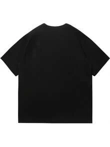 Striville Men's Printed Minimalist Numeric Short Sleeve T-Shirt, Comfortable & Breathable, Summer Wear - Black - View 3