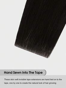 SUYYA Natural Black 10pcs/Pack Invisible Tape In Hair Extensions Seamless Straight Invisible Extensions Human Hair Invisible Edge Tape Ins - S1B - View 5