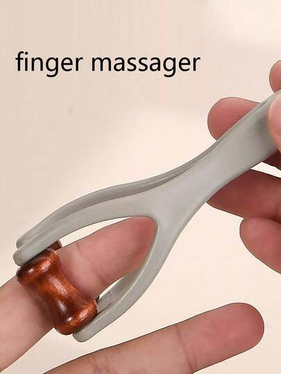 Máy mát xa ngón tay, máy mát xa bàn tay, thích hợp cho người bị hội chứng ống cổ tay. Dụng cụ lăn mát xa hai mặt bằng gỗ cứng, dùng để giảm đau ngón tay cò súng, khó chịu và căng thẳng ở bàn tay.
