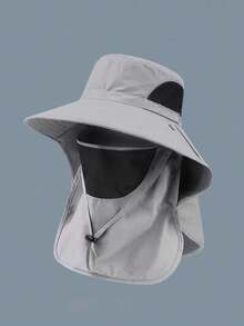 1pc Unisex Solid Color Neck Gaiter, Outdoor Wide Brim Sun Hat For Fishing, Hiking, Camping And Other Outdoor Activities - Multi-colored. - View 13