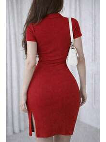 Women Midi Dresses - 紅色 - 查看 4