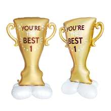 61inch Stand Best 1 Trophy Foil Balloons Football Party Supplies Soccer Themed Birthday Party Decorations Soccer Fan Gear Decorate - Multicolor - View 4