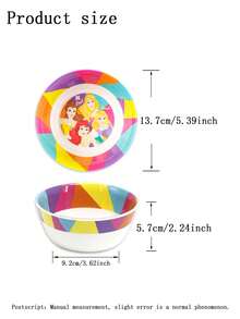 Disney 1件套迪士尼公主系列密胺餐具，包括盘子、碗、杯子、勺子和叉子，适合晚餐和派对，经久耐用，防摔。 - 彩色 - 查看 5