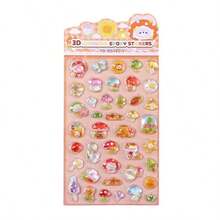 3D发光浮雕宝石水晶贴纸，可爱女孩卡通手机贴纸，儿童玩具 - 彩色 - 查看 11