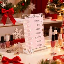 1pc Acrylic Nail Art Display Board, Rectangular Fake Nail Sample Color Card Rack, Nail Polish Display Stand With Holder, Nail Salon DIY Photo Prop Desktop Decor - Multicolor - View 8