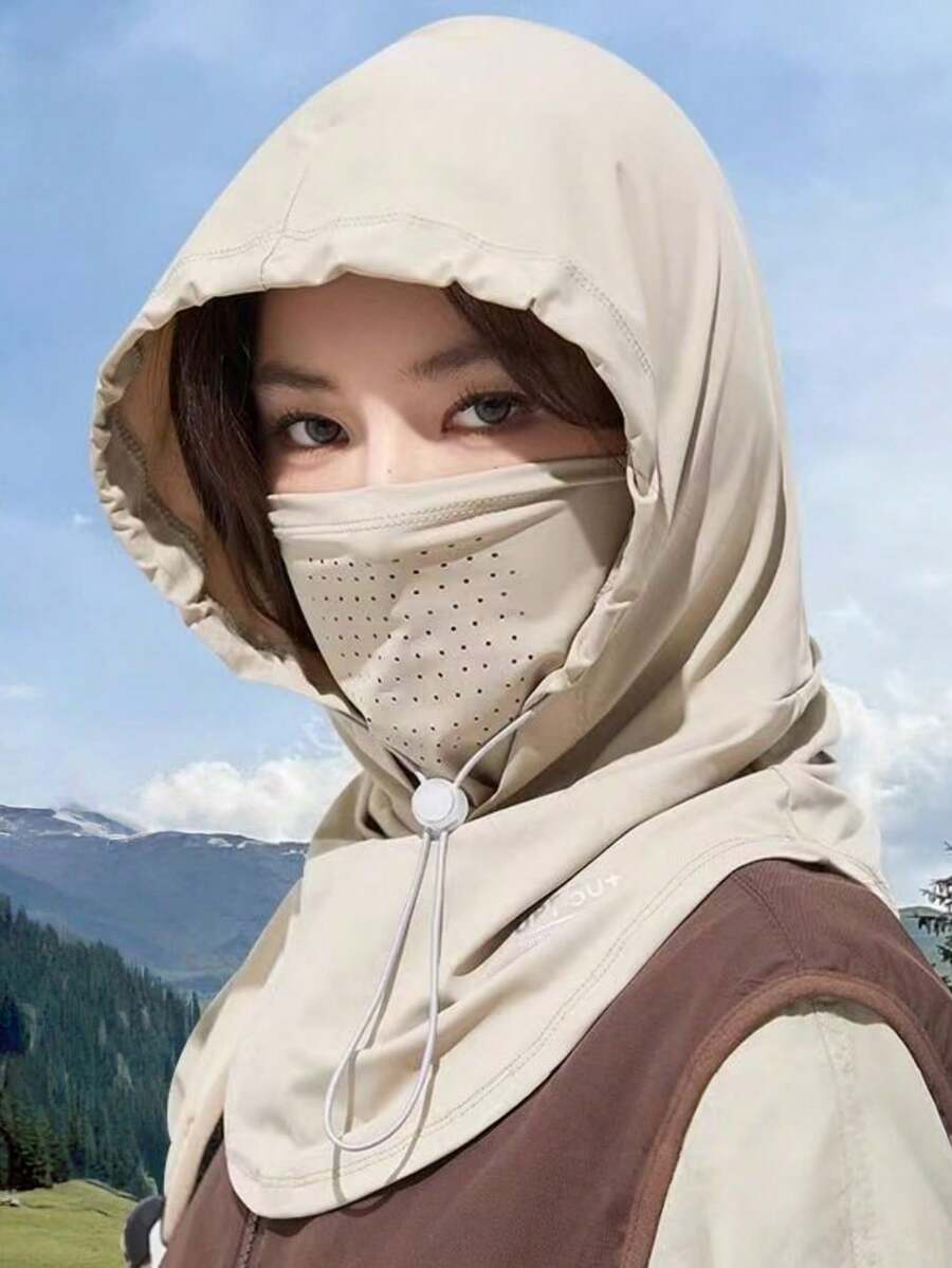 Bộ mũ chống nắng nữ nhẹ, thoáng khí, kiểu dáng thường ngày, mũ đi biển unisex, mũ che mặt, mũ đội đầu, thích hợp cho lái xe và đạp xe. - A - Xem 1