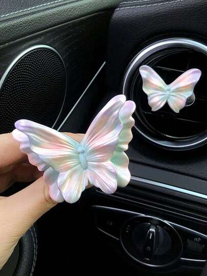 Kẹp khuếch tán tinh dầu hình bướm cho xe hơi, đá khuếch tán hương thơm, phụ kiện trang trí nội thất xe hơi dễ thương dành cho nữ, máy khuếch tán nước hoa hình bướm màu gradient, món quà trang trí xe hơi hoàn hảo.