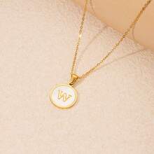 26 Mặt Dây Chuyền Chữ Vàng (Có Thể Tùy Chỉnh), Trang Sức Chữ Cái Bằng Thép Không Gỉ, Phù Hợp Cho Nữ, Lựa Chọn Quà Tặng Cá Nhân Hóa, Đeo Hàng Ngày - vòng cổ chữ cái - Xem 28