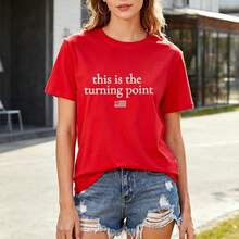 Camisetas cristianas para mujer, divertidas con verso bíblico de fe, para día festivo, verano, casual, religioso, manga corta - Rojo - Ver 3