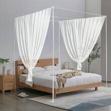 Bed Frame, 6.56*6.56*6.56 Ft/4.92*6.56*6.56 Ft Mosquito Net Frame, Full Size Stainless Steel Square Bed Mosquito Grid Beam, Not Wobbly, Suitable For Beds Ranging From 1.5 Meters To 2 Meters - 銀色 - 查看 11