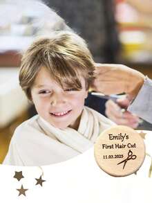 Caja de recuerdo personalizada de haya para el primer corte de cabello del bebé, corte de cabello, mechón de cabello - Multicolor - Ver 6