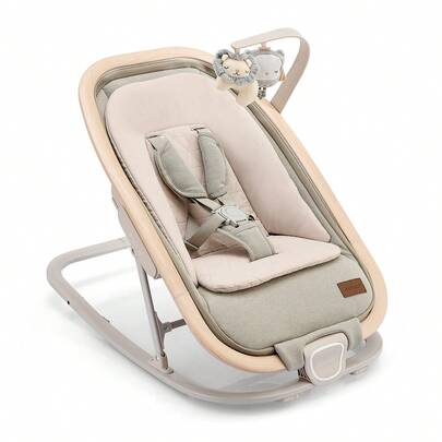 Gromast 2-In-1 Baby Bouncer Seat For Infants, Portable Baby Rocker With 3 Recline Positions, Hanging Toys & Travel Bag