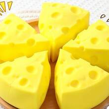 Queeze Cheese - Extra Large Soft Squeezable Cheese Blocks | Gurgle Gift, Adult Fun Cheese | Giant Stress Relief Ball | Adult Sensory Stress Relief Cheese - Sunshine Entertainment - 黃色 - 查看 2