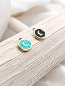 5pcs/Set Bohemian Style Moon Pattern Oil Drop Pendant Accessories, Suitable For Women's Daily Wear - Multicolor - View 4