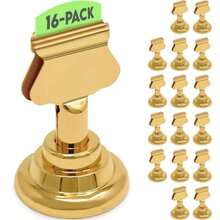 Table Number Holders 16pc Premium Gold Metal Place Card Holders For Wedding Party Table Decor Card Holder (1.7 Inch Tall) - 金子 - 查看 7