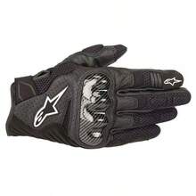 Alpinestars SMX-1 AIR V2 摩托车手套，超细纤维皮革碳纤维材质，适用于骑行、摩托车、越野摩托车、自行车，透气防护，耐磨，触屏操作，男女通用 - 黑色 - 查看 7