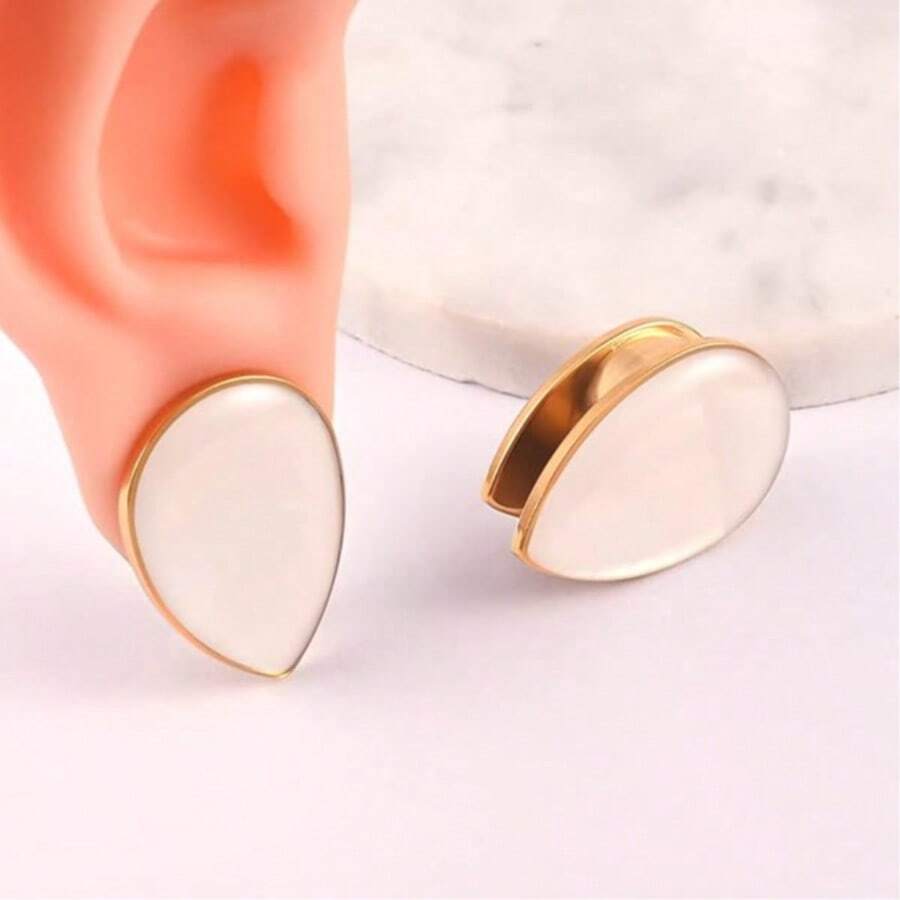 2 chiếc khuyên tai hình giọt nước thời trang, làm từ thép không gỉ 316, không gây dị ứng, dụng cụ nong tai, trang sức xỏ khuyên cho nữ, quà tặng mùa hè, đi biển, tiệc tùng, lễ hội. - Nhiều màu - Xem 1