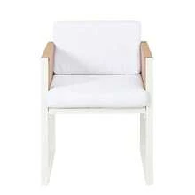 Polyrattan Dining Table And Chair Set, Garden Furniture, 6-Person Garden Dining Set With Armchairs, Removable And Washable Fabric Covers - 白色 - 查看 10