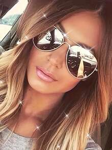 1 Stück 2026 neue Mode Damen Metall Aviator Brille, farbige Gläser dekoratives Accessoire, geeignet für Strand, Urlaub, Outdoor-Aktivitäten, Geschenk für Frauen, Urlaubsgeschenk - Silber - Übersicht 7