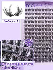 ELAE 140Pcs Lash Clusters Manga DIY Lash Extension Anime Eyelash Clusters 8-16mm Spiky Individual Eye Lashes Wispy False Eyelashes D Curl Cosplay Doll Cluster Eyelash Extensions Super Thin Band - Kéo dài khóe mắt ngoài - Xem 8