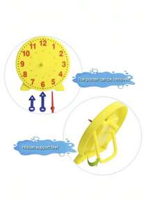 1pc Learning Clock, Clock Model Set With 3 Interconnected Hands For Hour And Minute Recognition, Colorful Clock Time Teaching Aid, 3-Hand Linked Clock For Elementary Students To Learn Time, Suitable For Back To School - Default - View 4