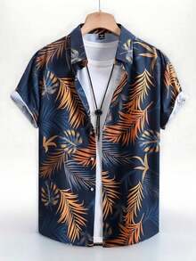 Summer Hawaiian Floral Short Sleeve Polo For Men - A508D-AL23665 - 查看 3