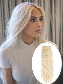 18-32 Inch 4pcs/Set Water Wave Clip-In Hair Extensions, Thick Density Full Head For Women - Multicolor - View 62