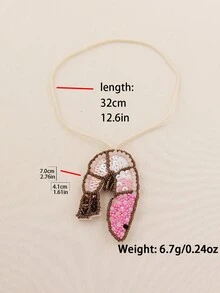 1个手工串珠虾形布艺包挂饰，波西米亚风格，纯手工制作，形状略有差异 - 彩色 - 查看 5