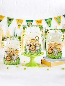 25 Sacolas de Presente com Estampa de Animais da Selva, Ideais para Lembrancinhas de Aniversário, Artigos para Festa com Tema de Animais da Selva, Decoração com Animais da Selva, Sacolas para Doces em Festas com Tema Selvagem, Sacolas para Lembrancinhas de Chá de Bebê, Sacolas Decorativas para Chá Revelação de Gênero, Sacolas para Chá de Panela, Sacolas para Doces em Casamentos, Sacolas de Compras, Sacolas para Assar Biscoitos, Sacolas para Armazenar Nozes e Cereais, Decoração de Mesa de Jantar, Decoração de Quarto, Presentes de Aniversário e Lembrancinhas de Festa. - animais da selva - Ver 9