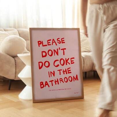 1 Pieza Lienzo con cita humorística sin marco; Una pieza decorativa única y elegante con llamativa tipografía en inglés; Perfecto para decorar paredes en salas de estar, dormitorios y baños; Obra de arte humorística; Estilo vintage americano