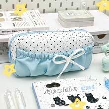 Hộp đựng bút thiết kế nơ, dung tích lớn, túi đựng bút cho học sinh, túi đựng văn phòng phẩm, đồ dùng học tập. - Nhiều màu - Xem 4