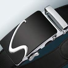 Thắt lưng da nam khóa tự động, đa năng, phù hợp cho cả công sở và thường ngày, thiết kế tối giản, lý tưởng cho nam giới trung niên và cao tuổi. - Ruy băng hai màu - Xem 8