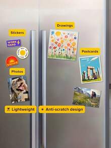 Autocollants magnétiques flexibles avec un design rectangulaire. Ils sont auto-adhésifs, réutilisables et ne laissent pas de résidu. Idéal pour une utilisation sur les réfrigérateurs, les murs, les surfaces vitrées, les artisanats et les décorations de fête. - multicolore - Voir 4