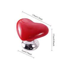 4 Stück/Set zufällige Farbe Herzförmiger Toilettenspülknopf, multifunktionales buntes Toilettenspülkasten-Zubehör, modischer Spülhilfeknopf - 4 Stück, gemischte Farben, zufällige Verteilung - Übersicht 4