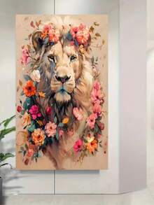 1 Piece Diamond Painting, Flowers And King Symbolize Nobility And Power, Art Diamond Painting - round diamond - View 2