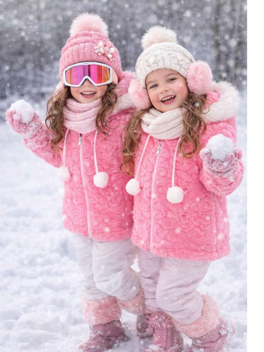 Warm Children's And Youth Teddy Jacket With Hood. - 西瓜粉 - 查看 1