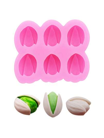 1pc Pink Liquid Silicone Material Silicone Mold, Realistic Pistachio Silicone Mold For Making Resin Accessories, Cream Gel DIY Handmade Hair Clips, Keychains, Phone Cases, Cup Decorations