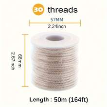 50m Roll High Quality Candle Wick, Low Smoke Pull Wick, Candle Making Tool Suitable For Various Candle Sizes - 1 Pc - View 8